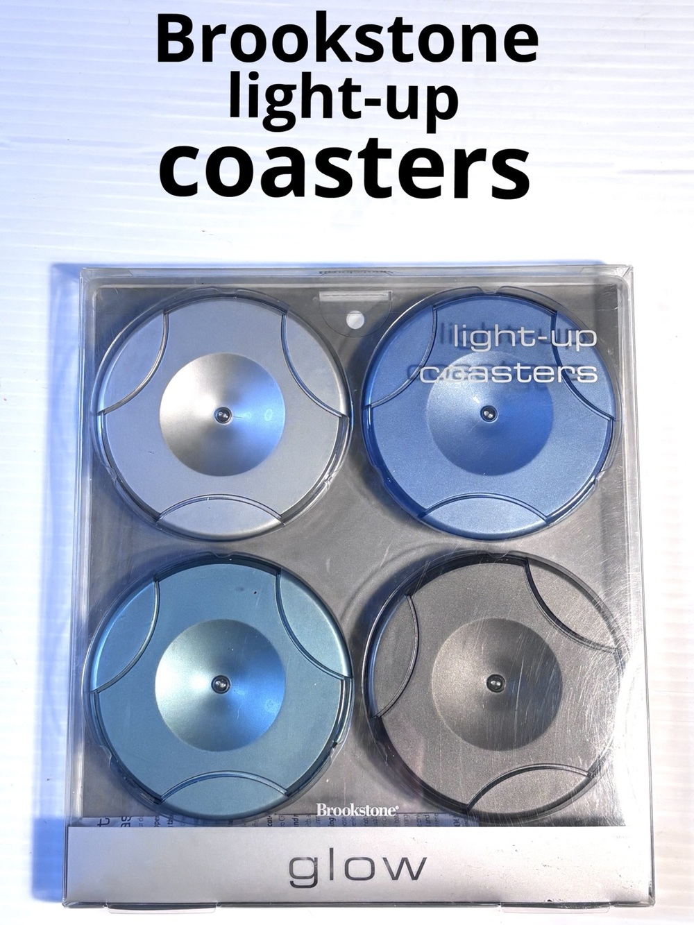 NEW Brookstone Light-Up Coasters set of 4
